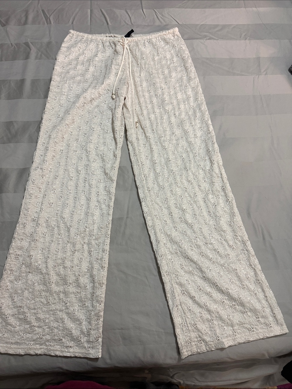 Women's White Knit Coverups  Pants
